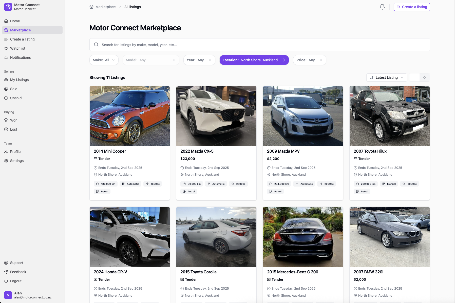 shadcn landing page